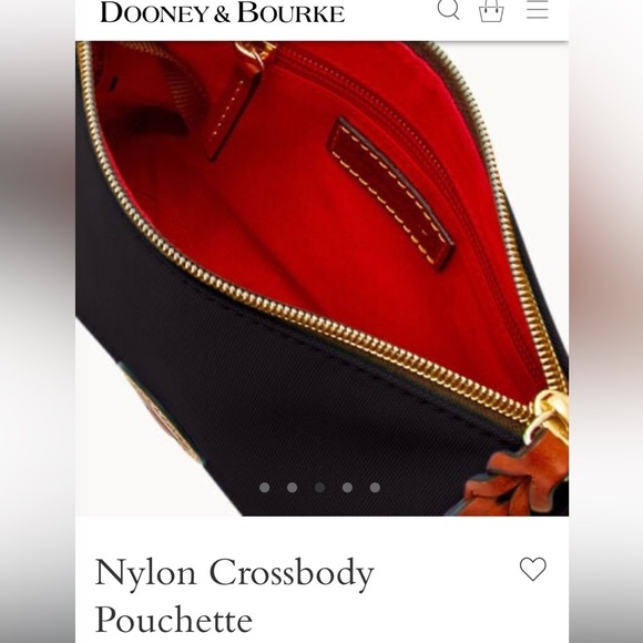 Dooney & Bourke black Nylon Crossbody Pouchette adjustable strap zip closure - Picture 3 of 16